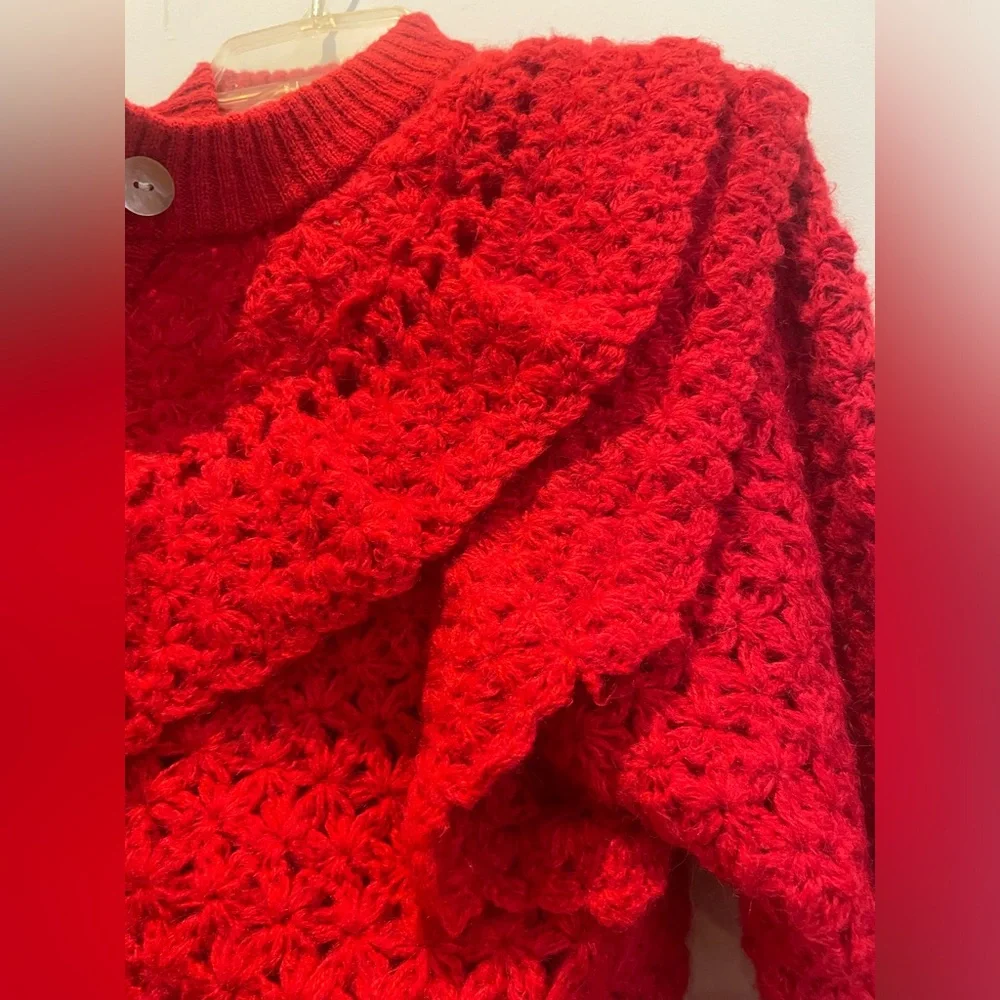 Farm Rio Red Ruffle Cardigan - Picture 6 of 12